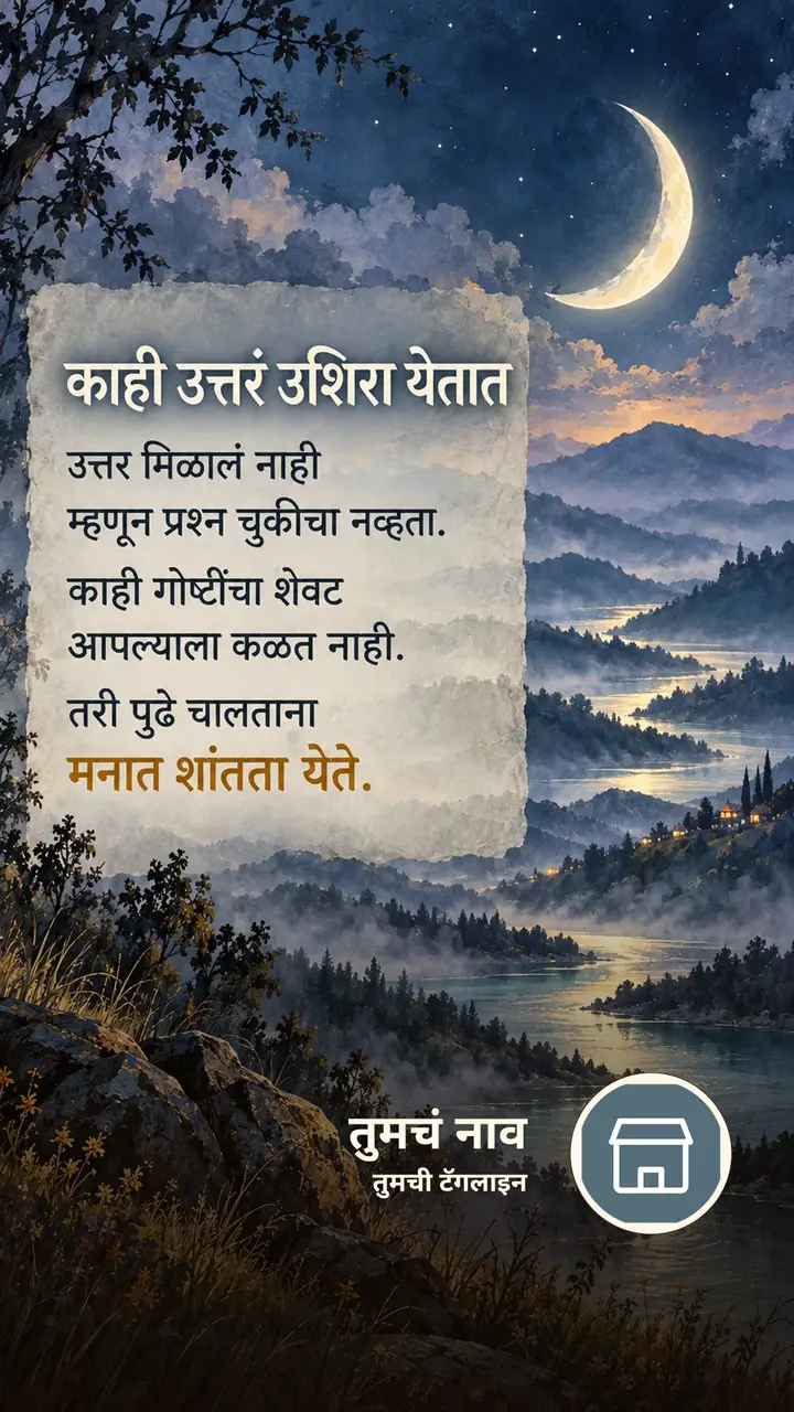 काही उत्तरं उशिरा येतात - Suvichar Image, नदी, आकाश