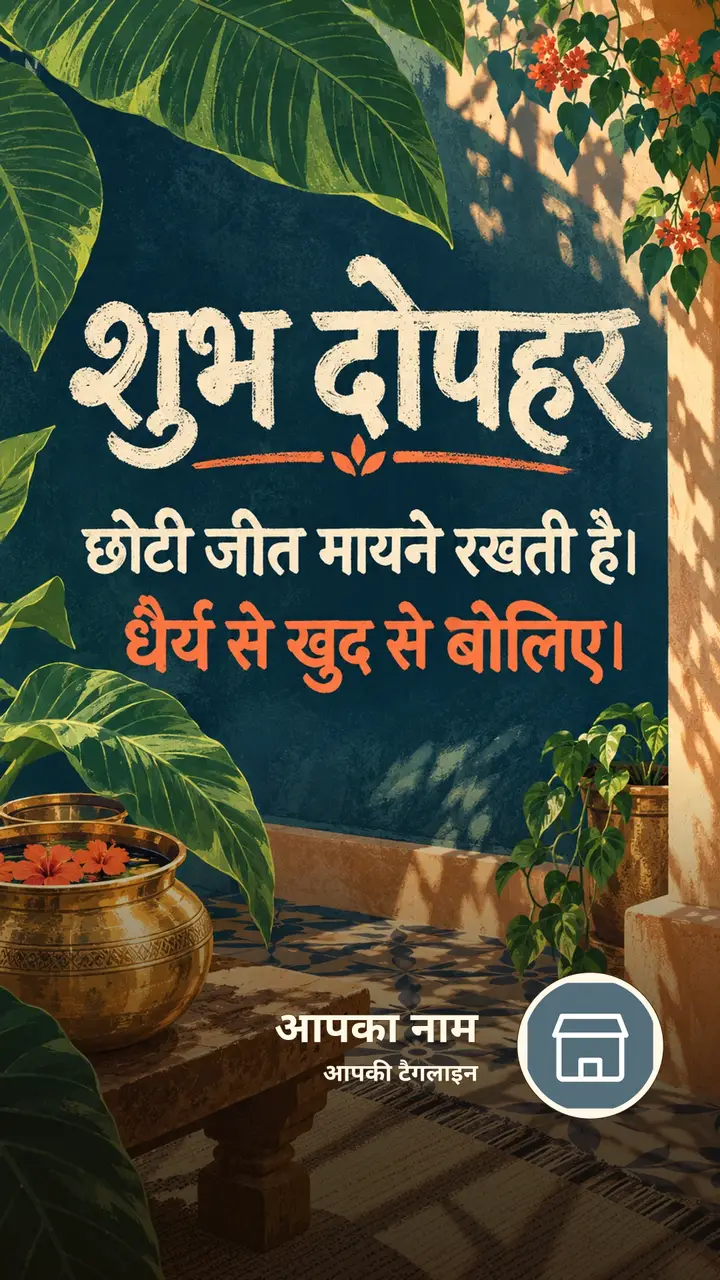 शुभ दोपहर - छोटी जीत मायने रखती है। - धैर्य से खुद से - Dopahar Image