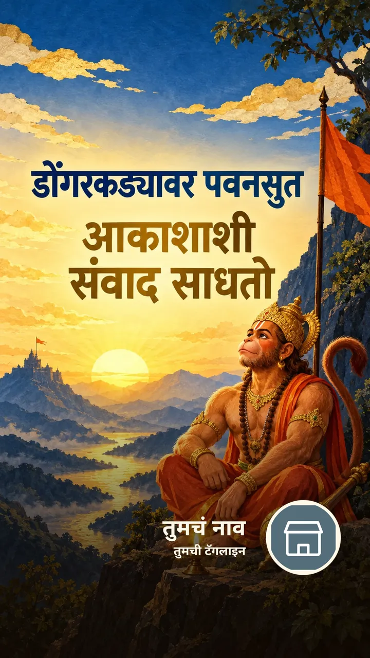 डोंगरकड्यावर पवनसुत - Bhakti Image, हनुमान