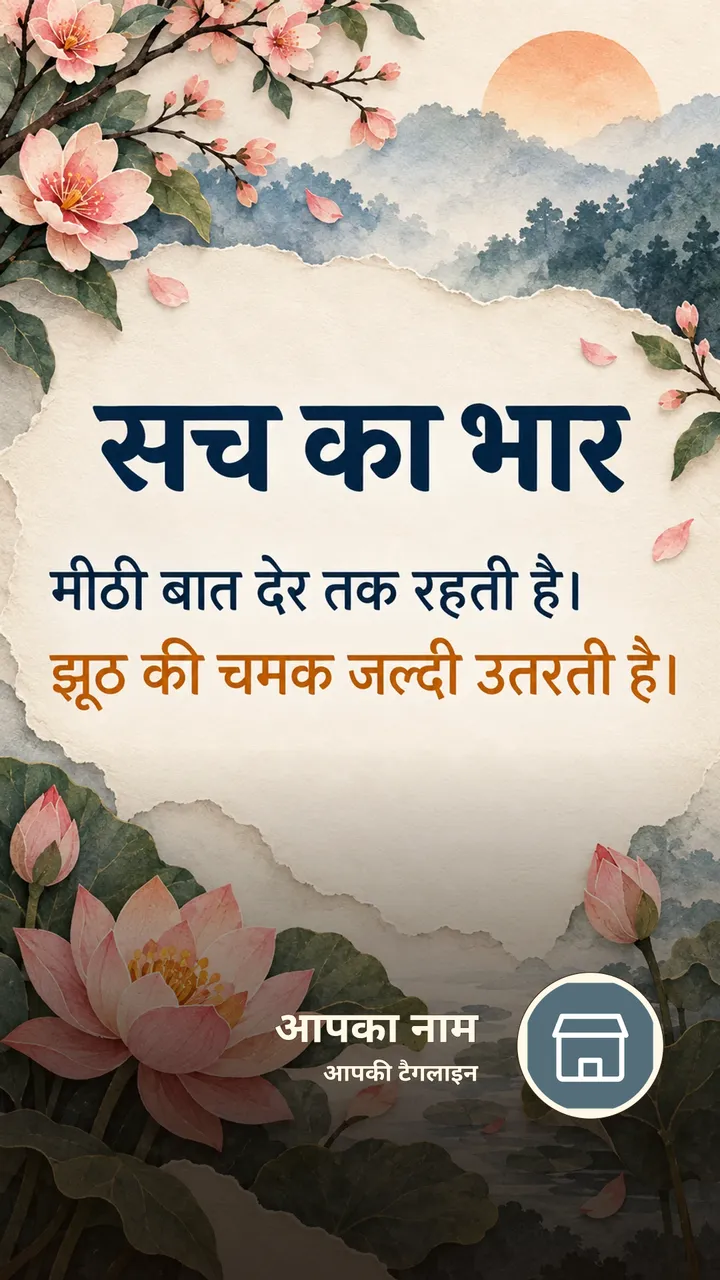 सच का भार - Suvichar Image, फूल