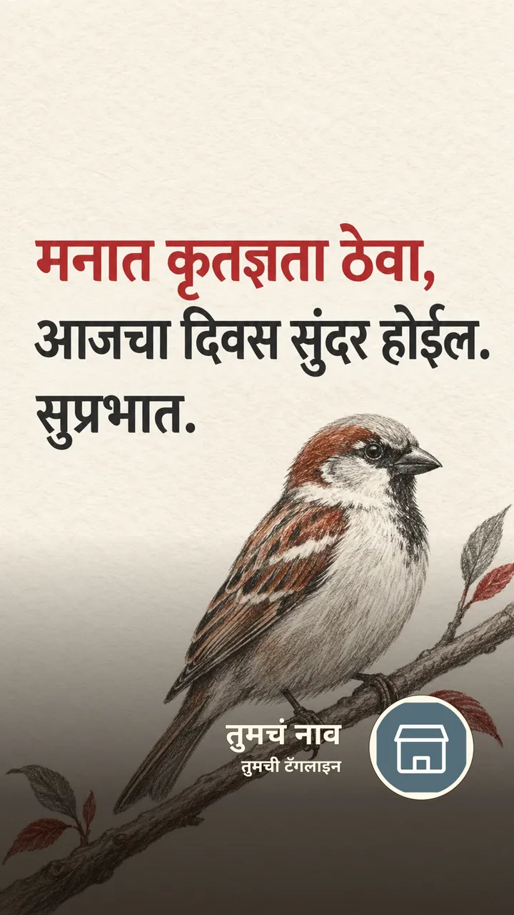मनात कृतज्ञता ठेवा, - Shubh Sakal Image, पक्षी