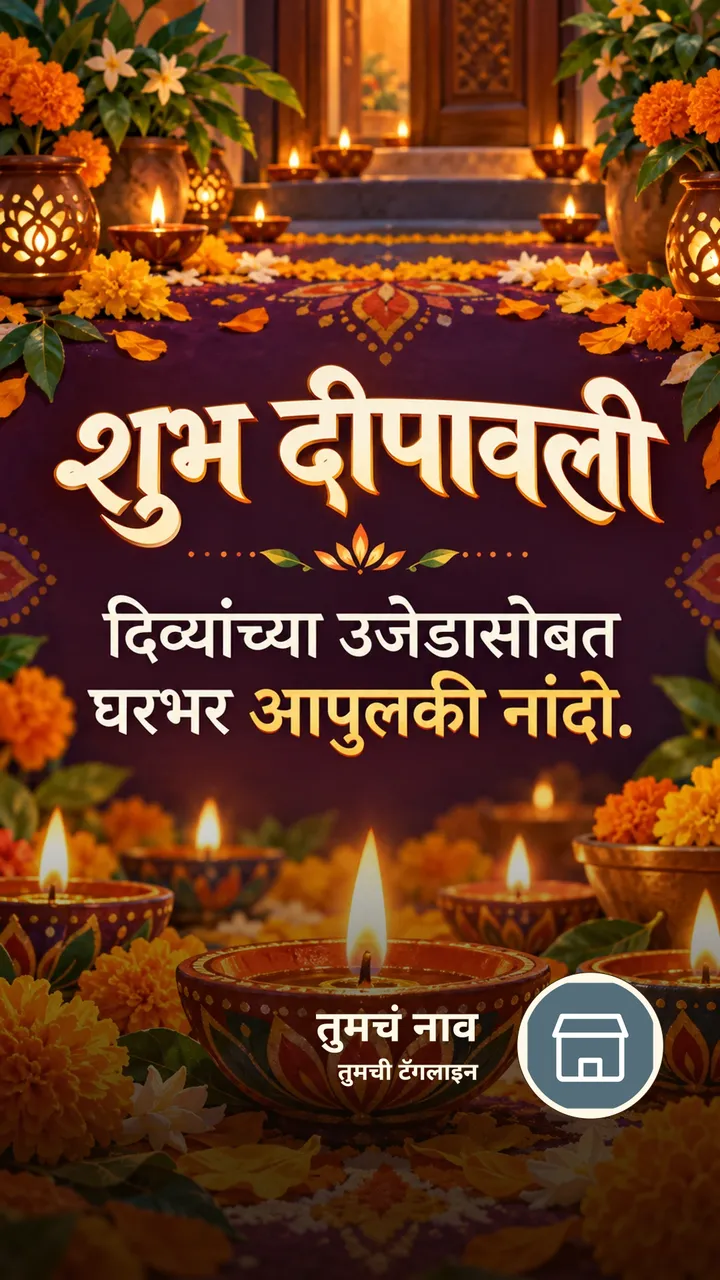 शुभ दीपावली - दिव्यांच्या उजेडासोबत घरभर आपुलकी नांदो. - Festival Image, फुलं, दिवा