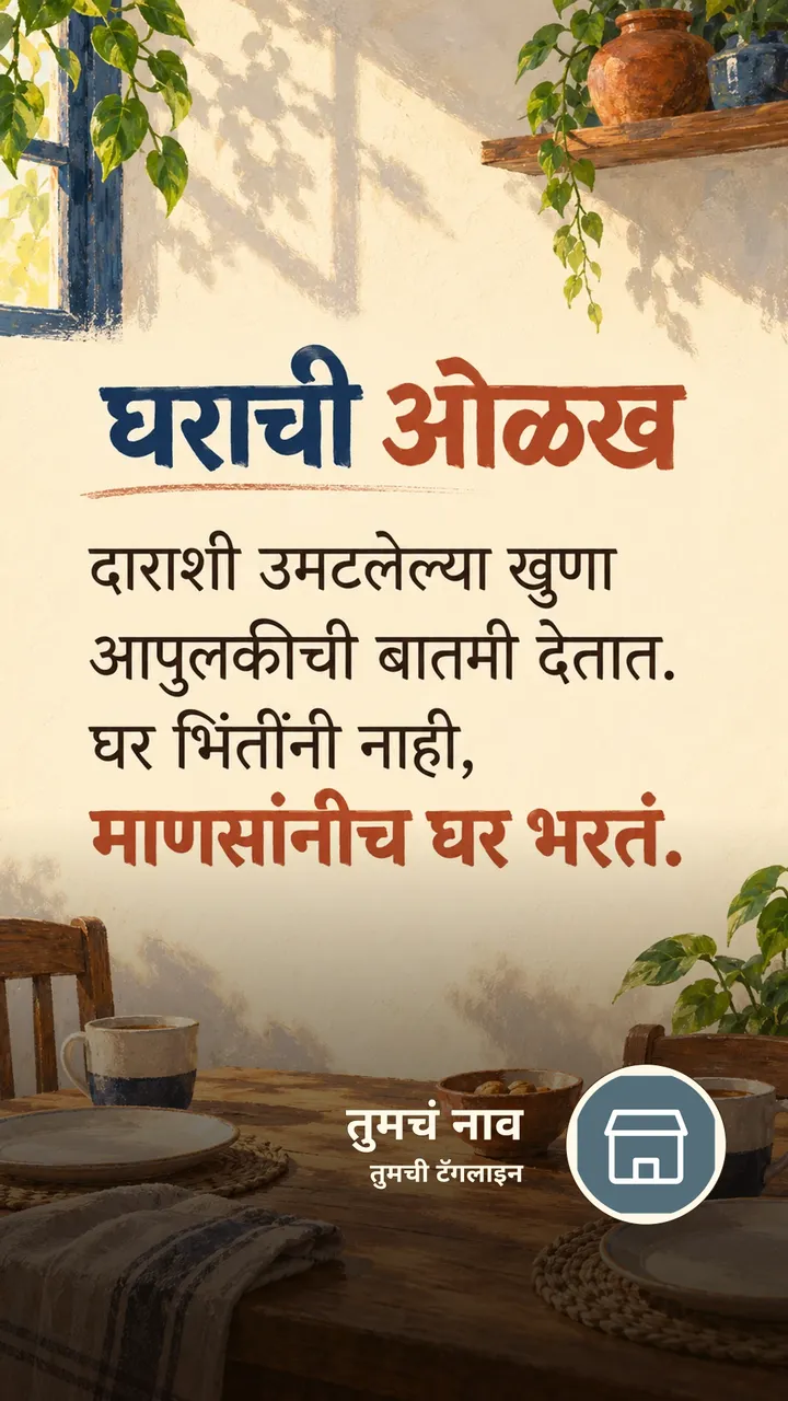 घराची ओळख - दाराशी उमटलेल्या खुणा - Suvichar Image, कुटुंब