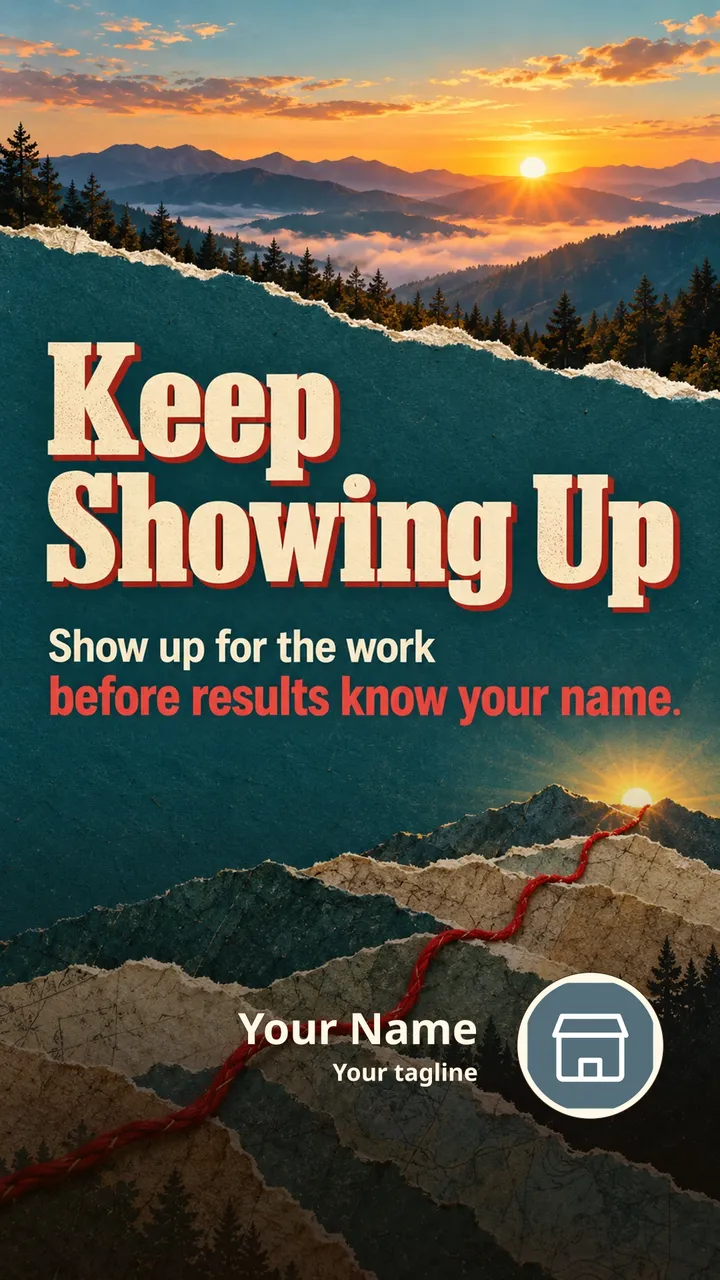 Keep Showing Up - Motivational Image, Nature