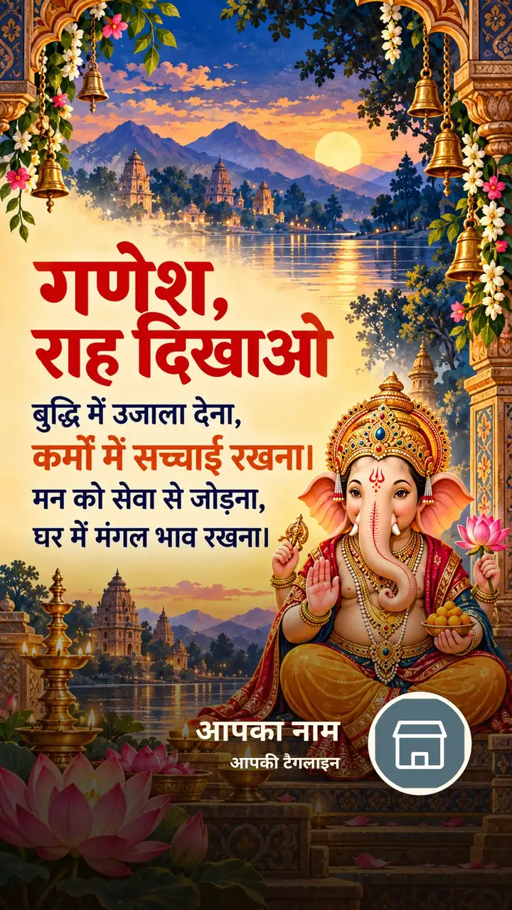 गणेश, राह दिखाओ - Bhakti Image, कमल, पहाड़, दीया, गणेश