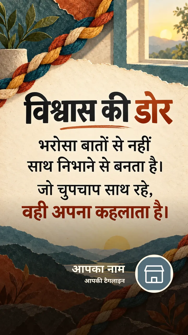 विश्वास की डोर - Suvichar Image, दोस्त