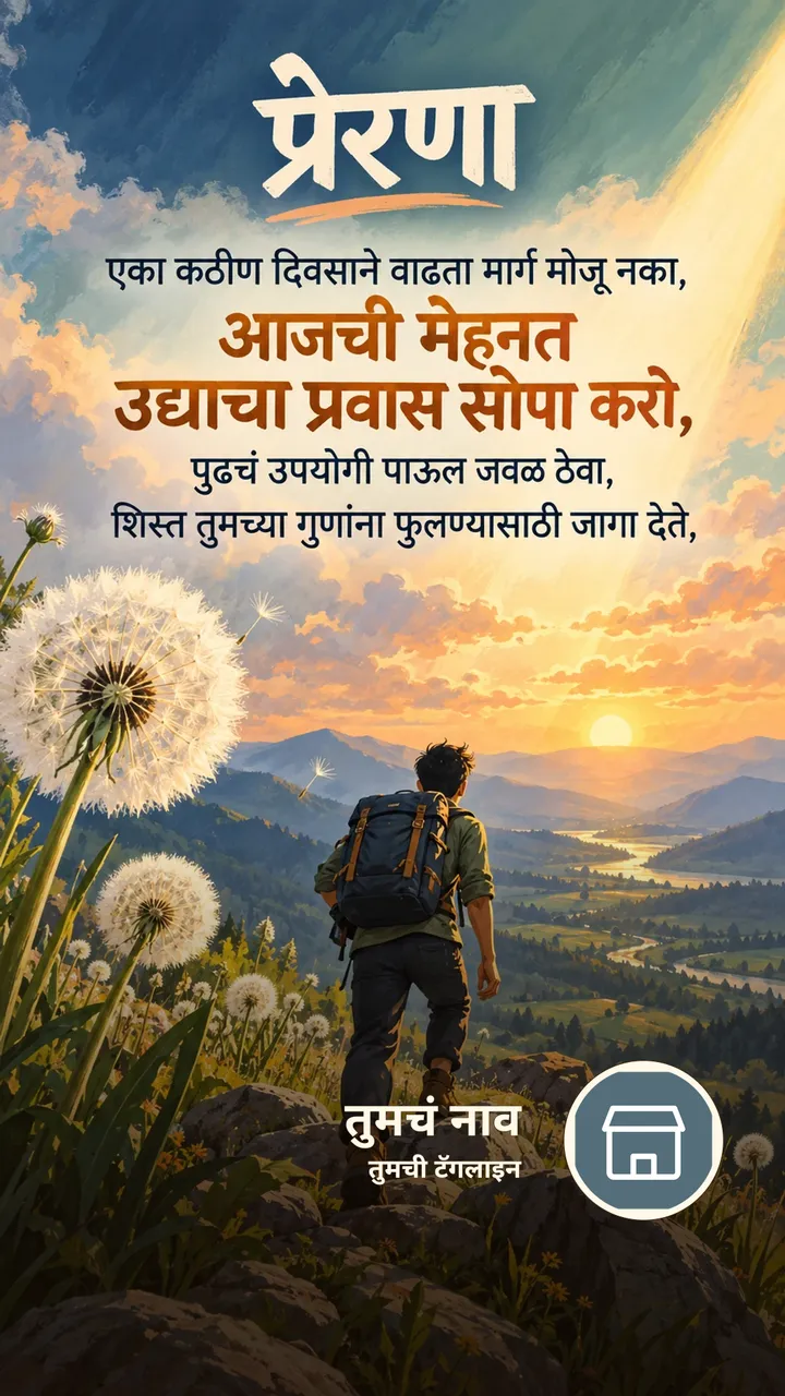 प्रेरणा - एका कठीण दिवसाने वाढता मार्ग मोजू नका, - आजची मेहनत उद्याचा - Motivation Image, निसर्ग, डोंगर