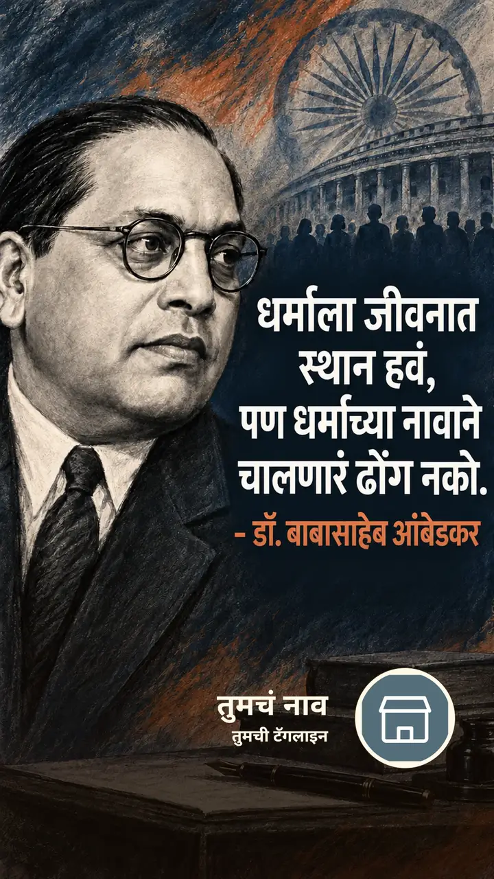 धर्माला जीवनात - Suvichar Image
