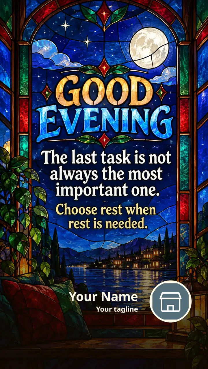 GOOD EVENING - The last task is not always the most important one. - Good Evening Image