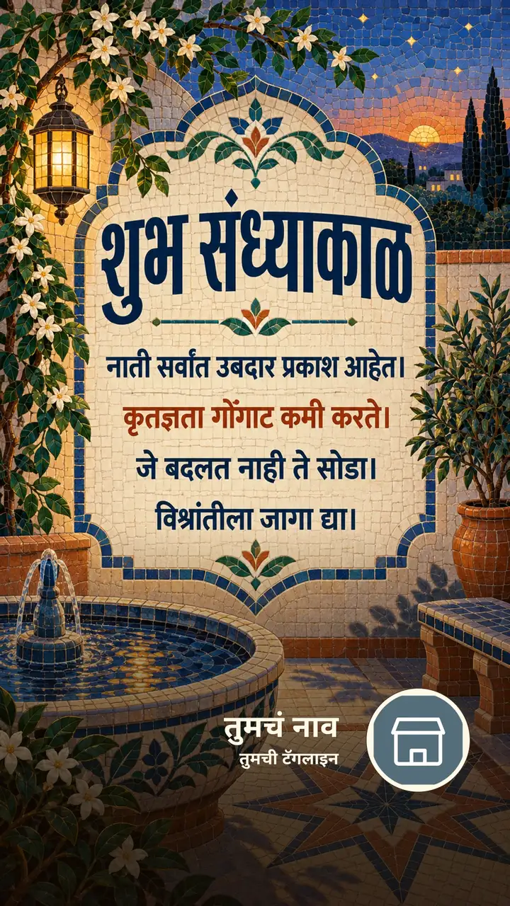 शुभ संध्याकाळ - नाती सर्वांत उबदार प्रकाश आहेत। - कृतज्ञता गोंगाट कमी - Sandhyakal Image