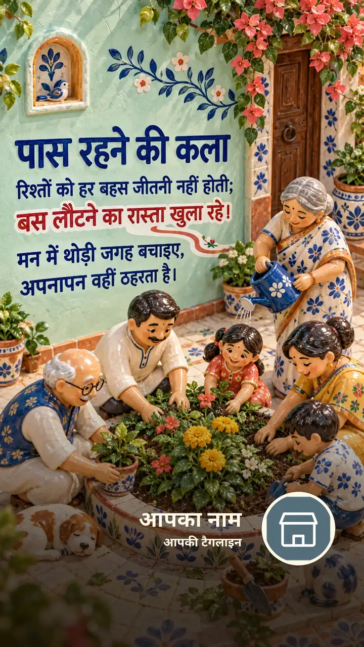 पास रहने की कला - Suvichar Image, फूल, परिवार