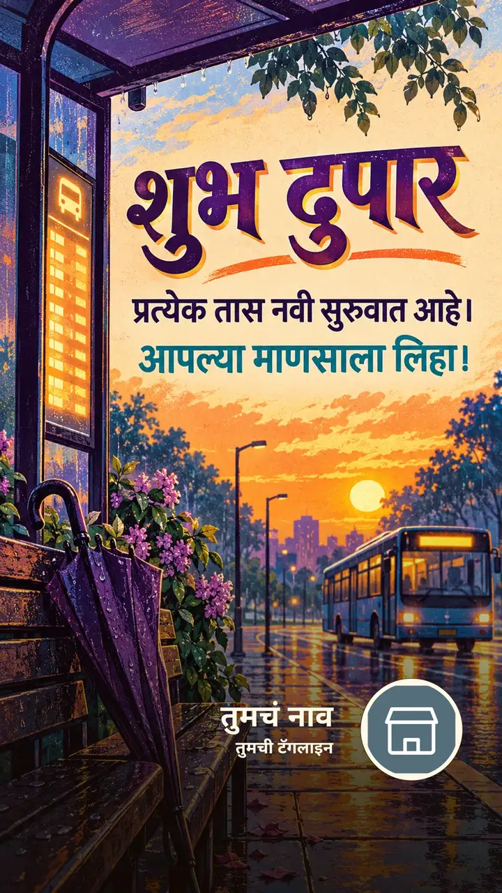 शुभ दुपार - प्रत्येक तास नवी सुरुवात आहे। - आपल्या - Shubh Dupar Image