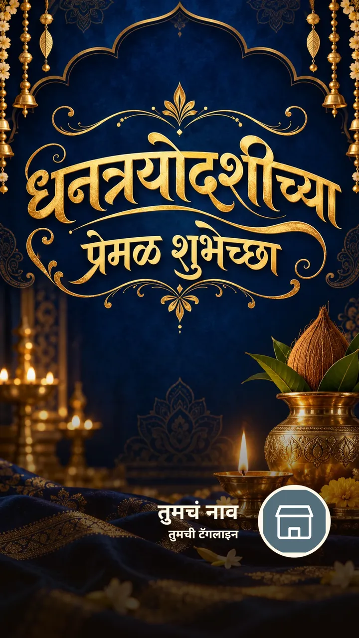 धनत्रयोदशीच्या प्रेमळ शुभेच्छा - Festival Image, फुलं, दिवा