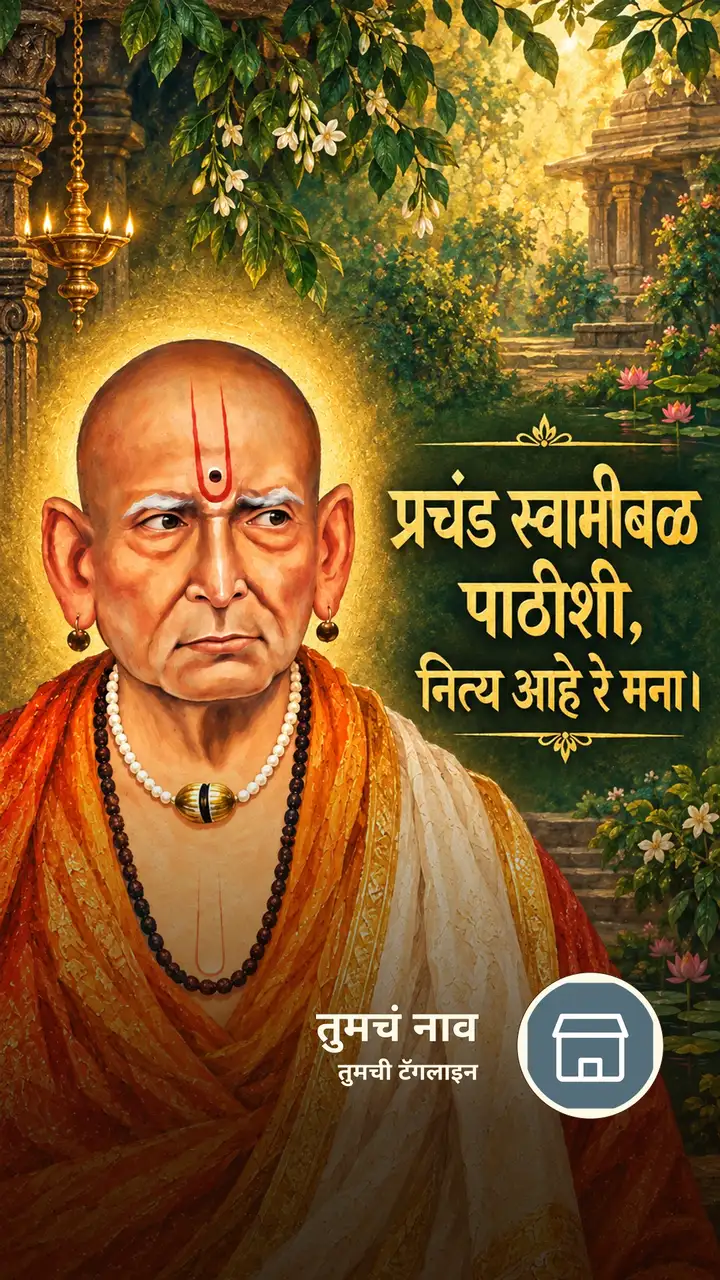 प्रचंड स्वामीबळ पाठीशी, - Bhakti Image, स्वामी समर्थ