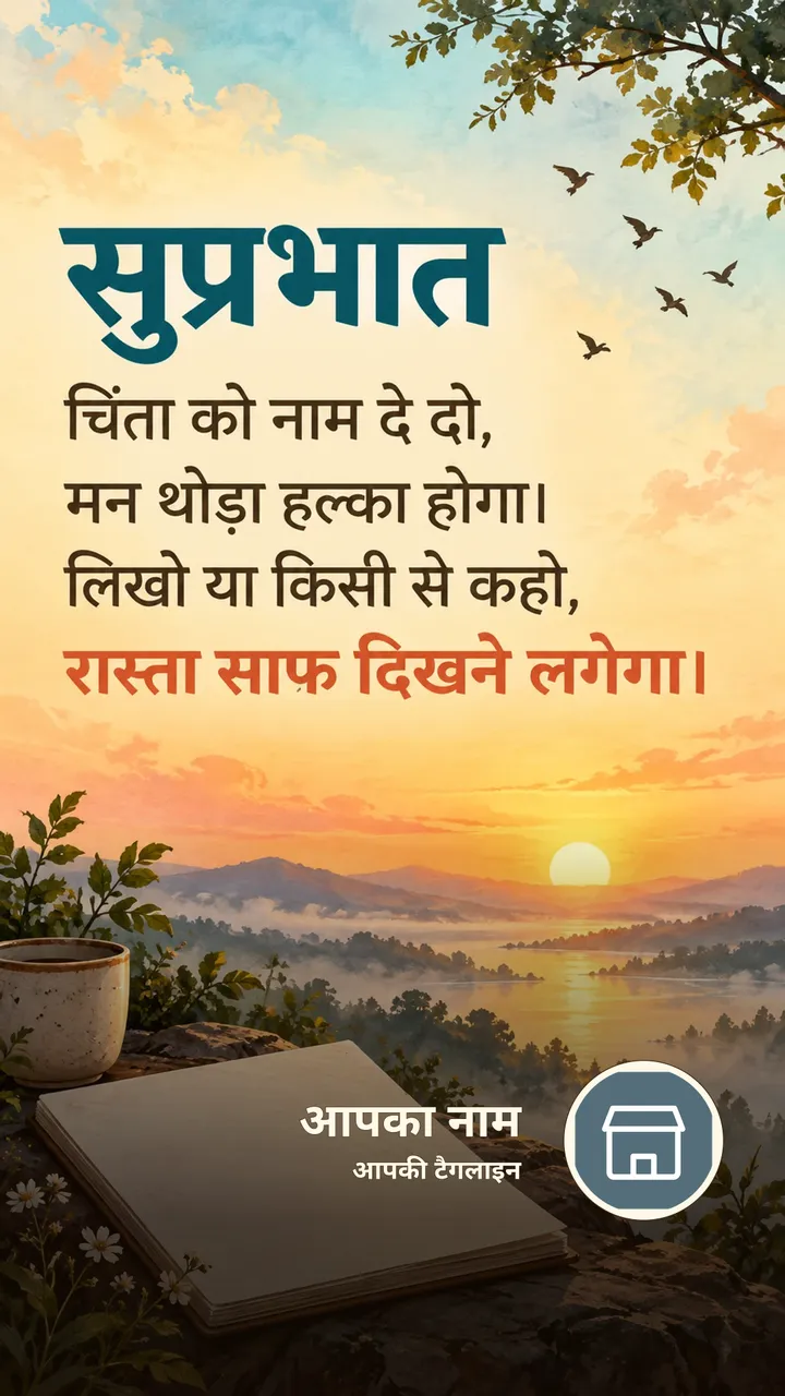 सुप्रभात - चिंता को नाम दे दो, - Suprabhat Image, सूर्योदय, प्रकृति, पक्षी