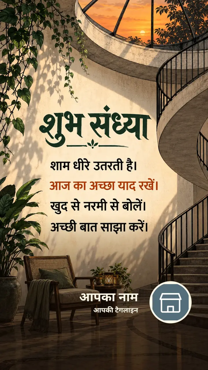 शुभ संध्या - शाम धीरे उतरती है। - आज का अच्छा याद रखें। - Sandhya Image