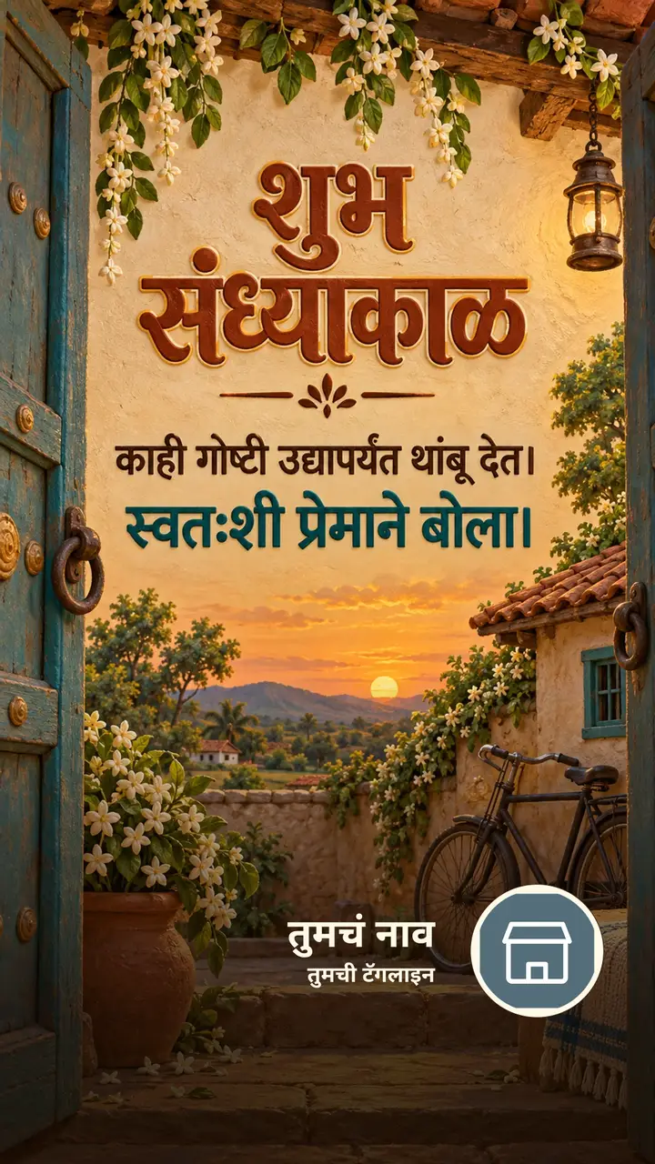 शुभ संध्याकाळ - काही गोष्टी उद्यापर्यंत थांबू देत। - स्वतःशी प्रेमाने - Sandhyakal Image
