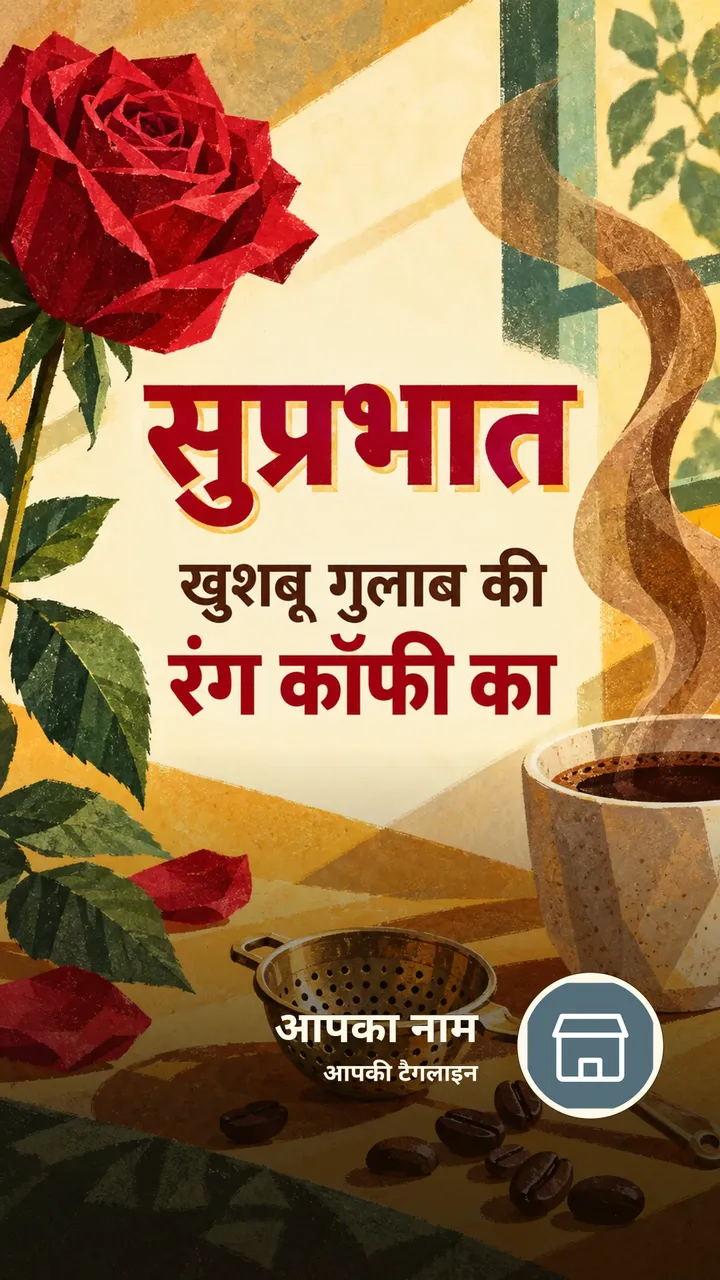 सुप्रभात - खुशबू गुलाब की - Suprabhat Image, गुलाब, चाय, कॉफ़ी