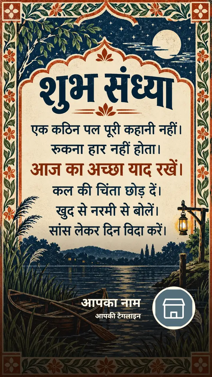 शुभ संध्या - एक कठिन पल पूरी कहानी नहीं। - रुकना हार - Sandhya Image