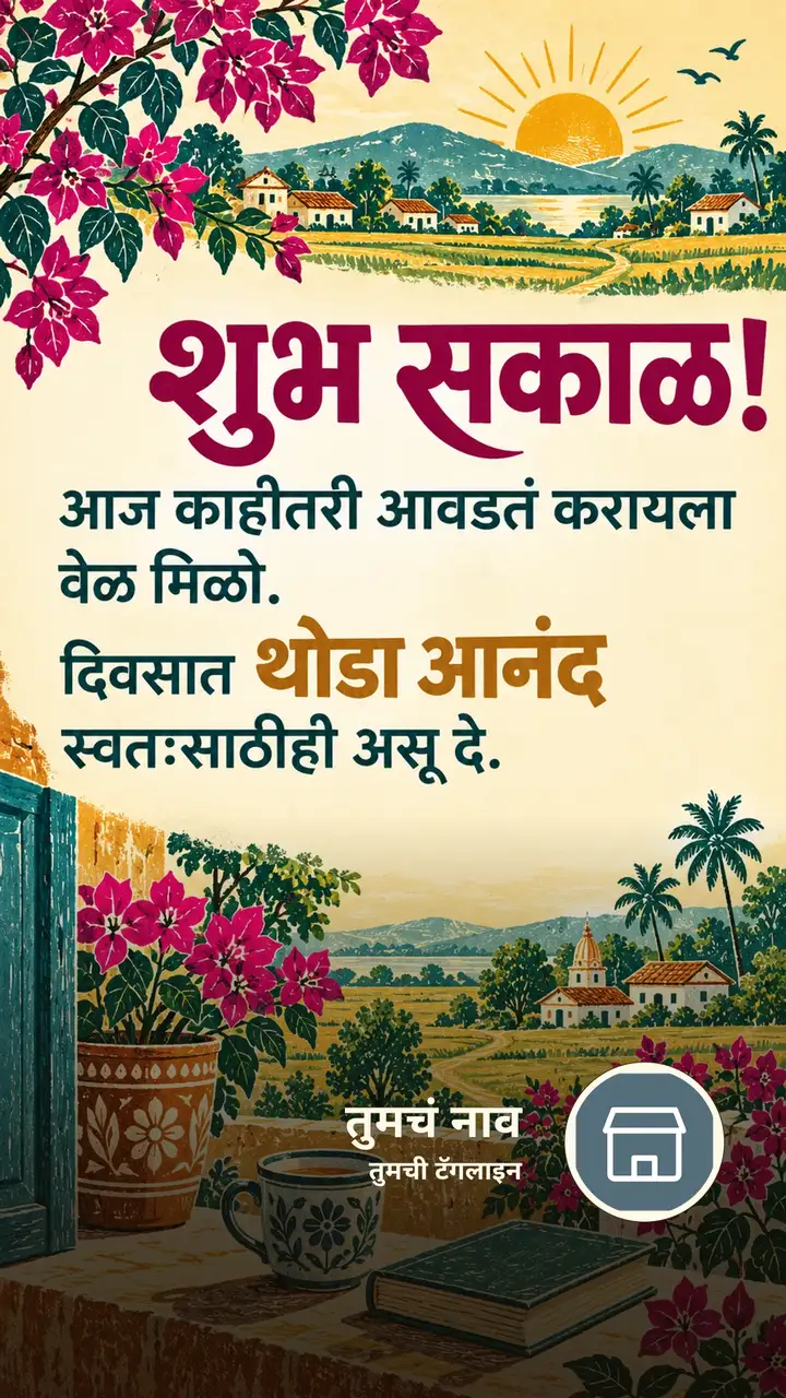 शुभ सकाळ! - आज काहीतरी आवडतं करायला वेळ मिळो. - Shubh Sakal Image, फुलं, गाव