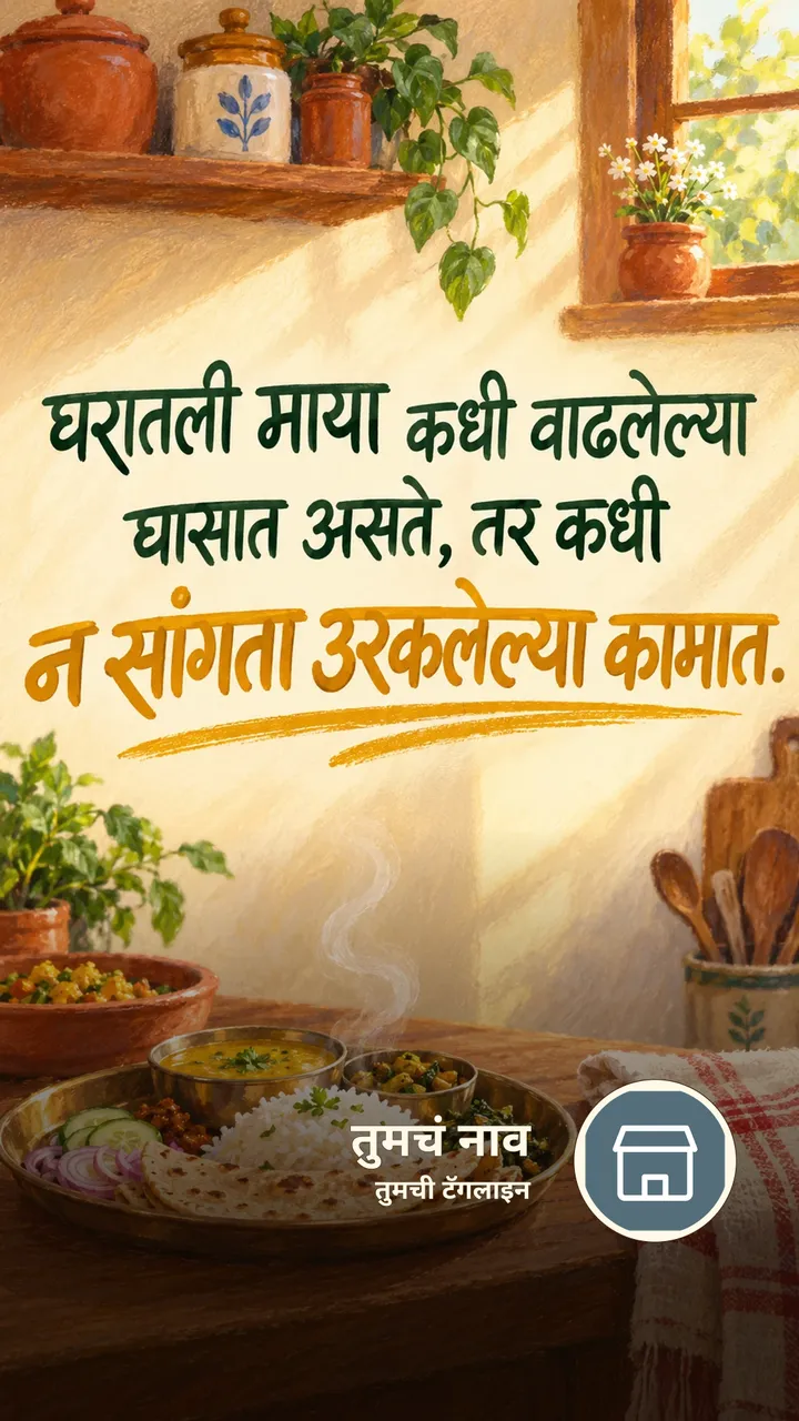घरातली माया कधी वाढलेल्या - Suvichar Image, कुटुंब