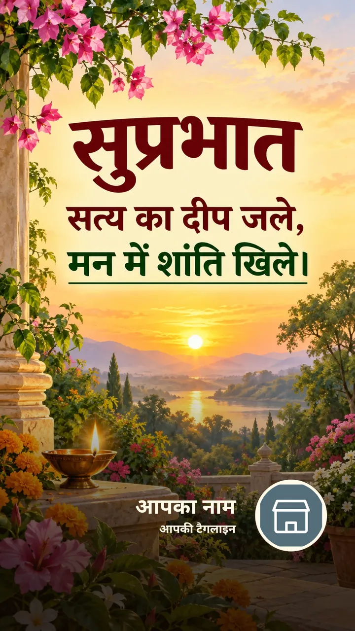 सुप्रभात - सत्य का दीप जले, - Suprabhat Image, फूल, सूर्योदय, प्रकृति