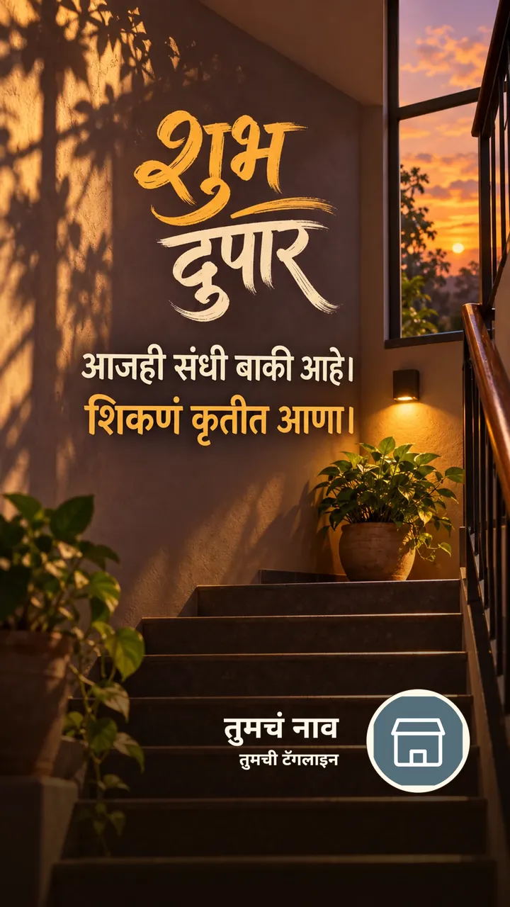 शुभ दुपार - आजही संधी बाकी आहे। - शिकणं कृतीत आणा। - Shubh Dupar Image