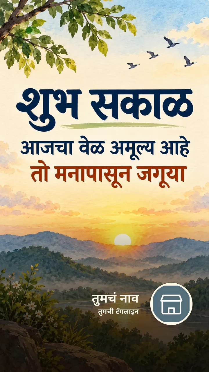 शुभ सकाळ - आजचा वेळ अमूल्य आहे - Shubh Sakal Image, सूर्योदय, पक्षी