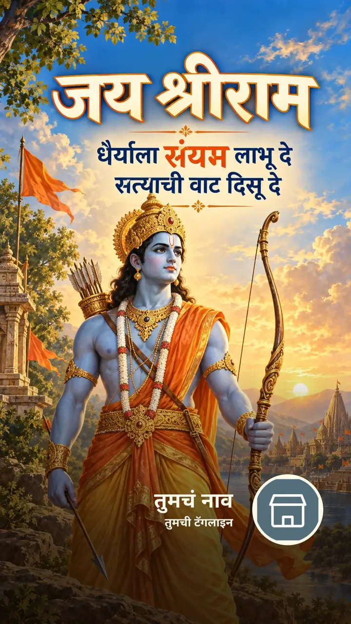 जय श्रीराम - धैर्याला संयम लाभू दे - Bhakti Image, आकाश, राम