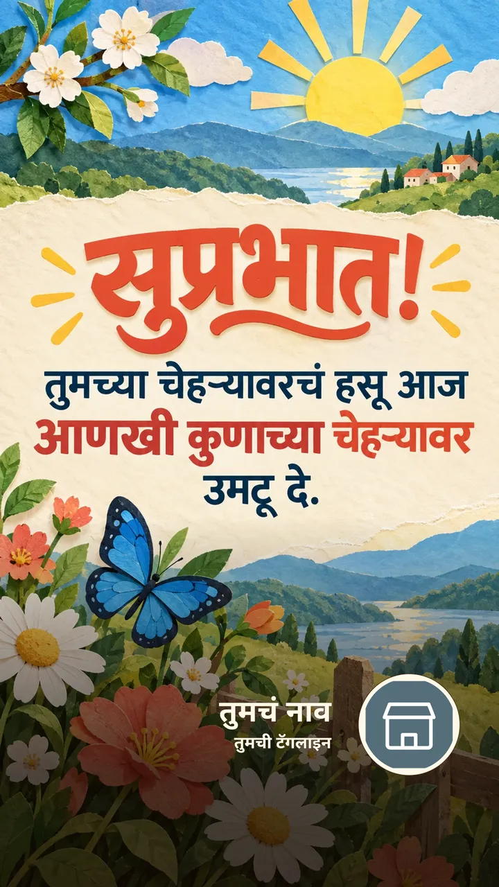 सुप्रभात! - तुमच्या चेहऱ्यावरचं हसू आज - Shubh Sakal Image, फुलं, फुलपाखरू