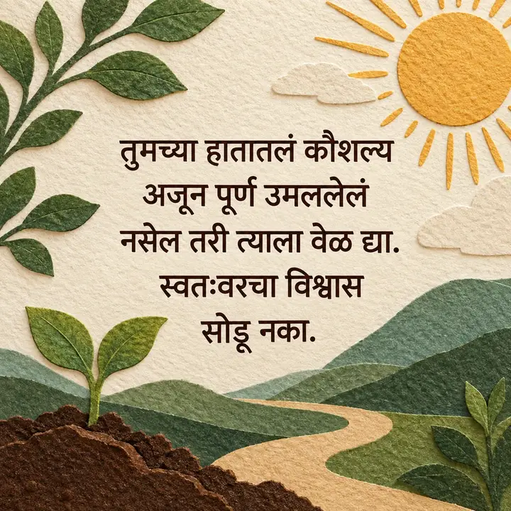 तुमच्या हातातलं कौशल्य - Motivation Image