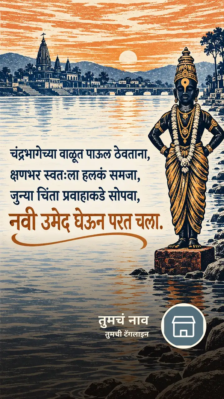 चंद्रभागेच्या वाळूत पाऊल ठेवताना, - Bhakti Image, विठ्ठल