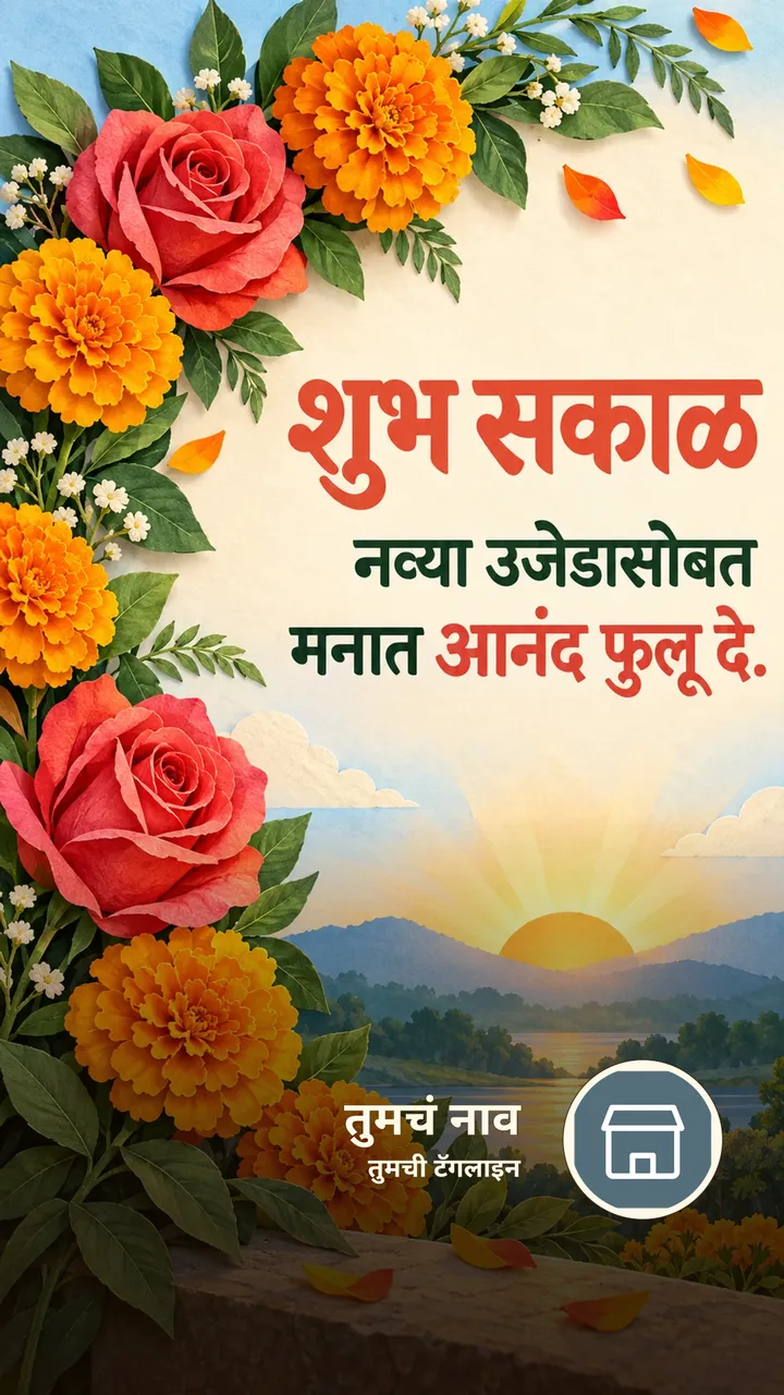 शुभ सकाळ - नव्या उजेडासोबत - Shubh Sakal Image, फुलं, गुलाब, सूर्योदय
