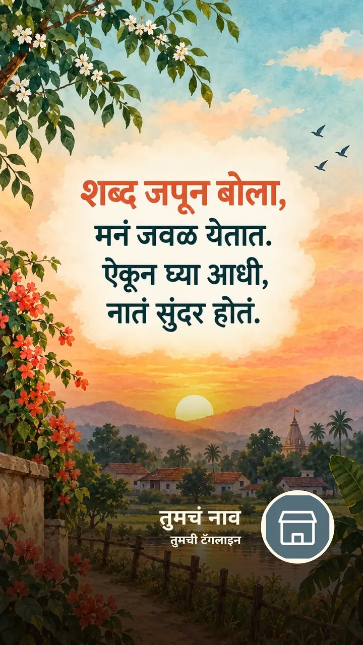 शब्द जपून बोला, - Suvichar Image, गाव