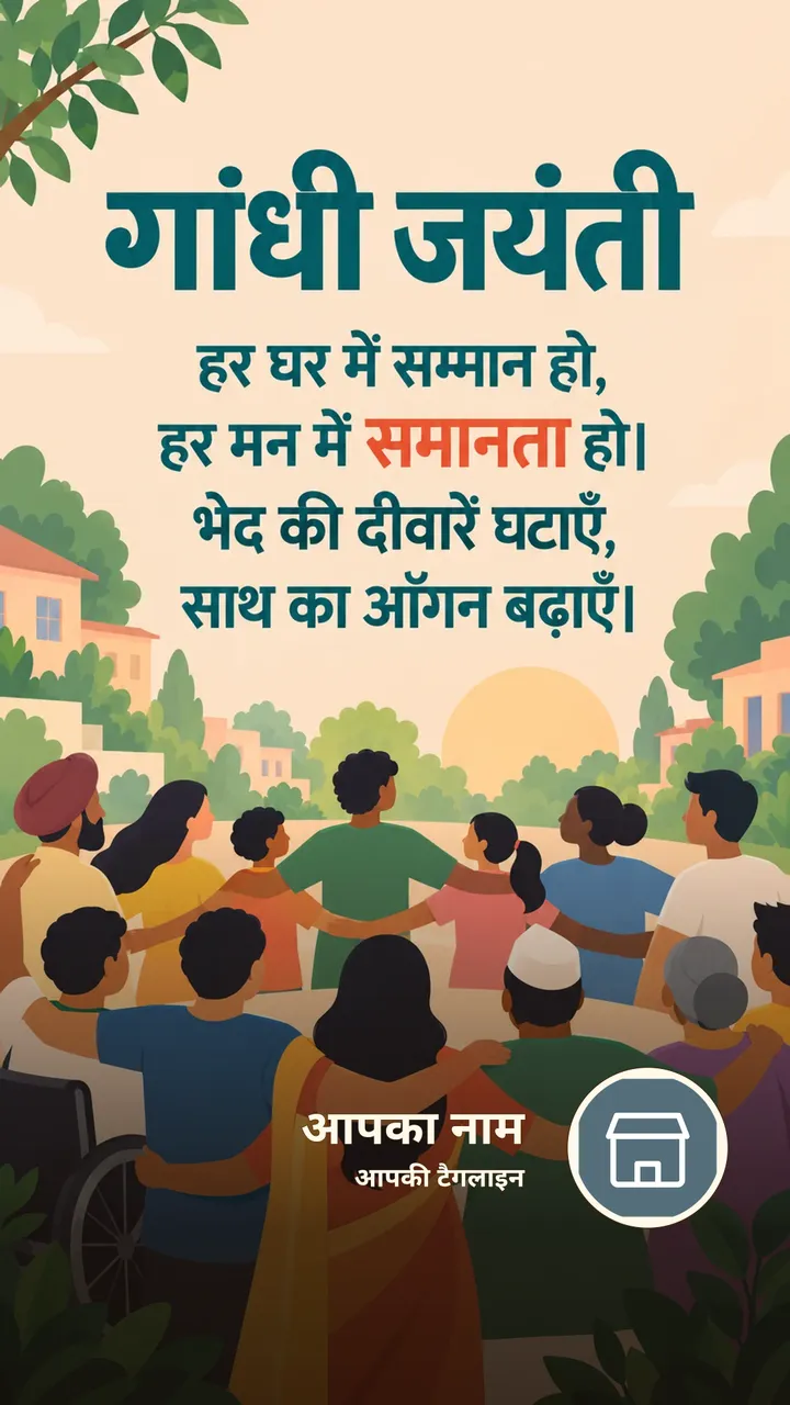 गांधी जयंती - हर घर में सम्मान हो, - Festival Image, परिवार, दोस्त