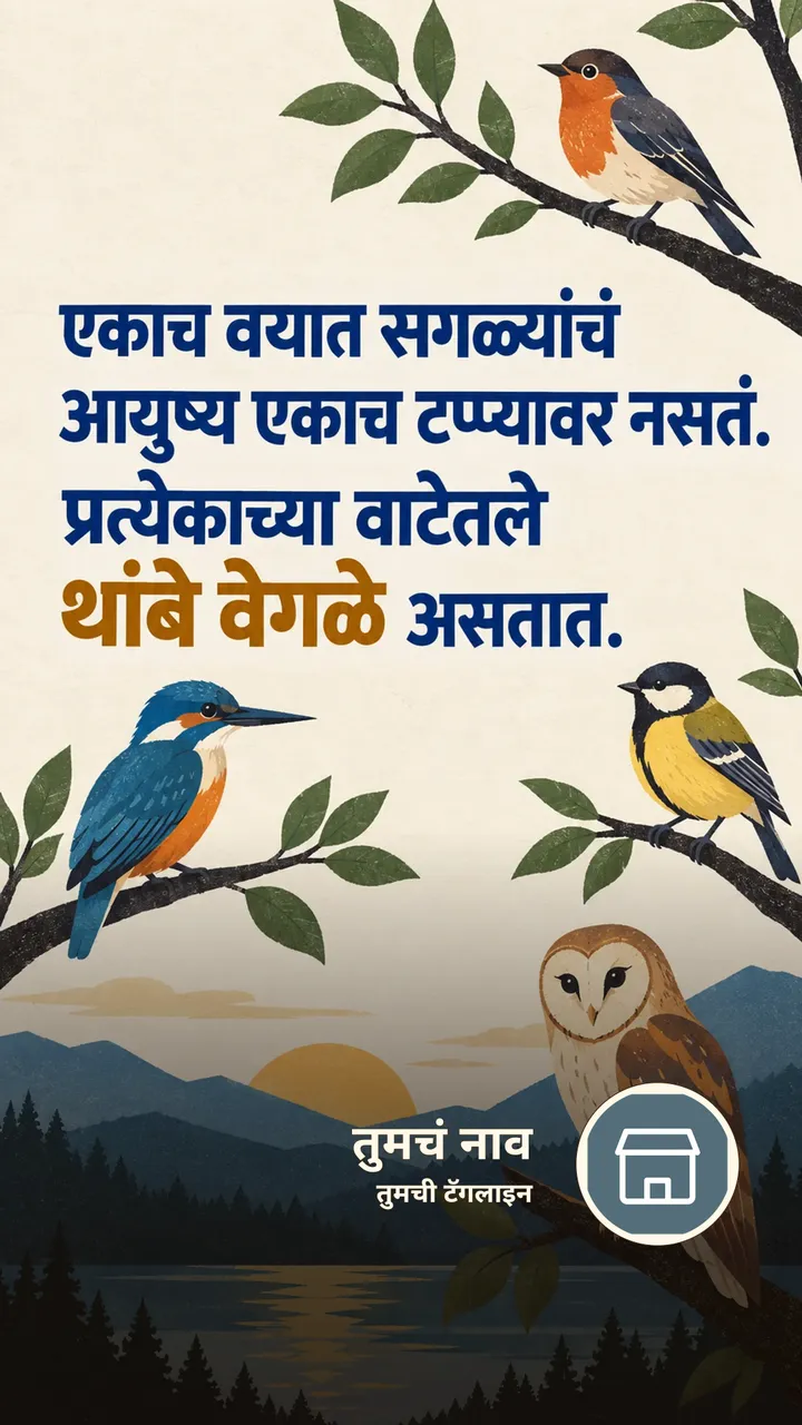 एकाच वयात सगळ्यांचं - Suvichar Image, पक्षी