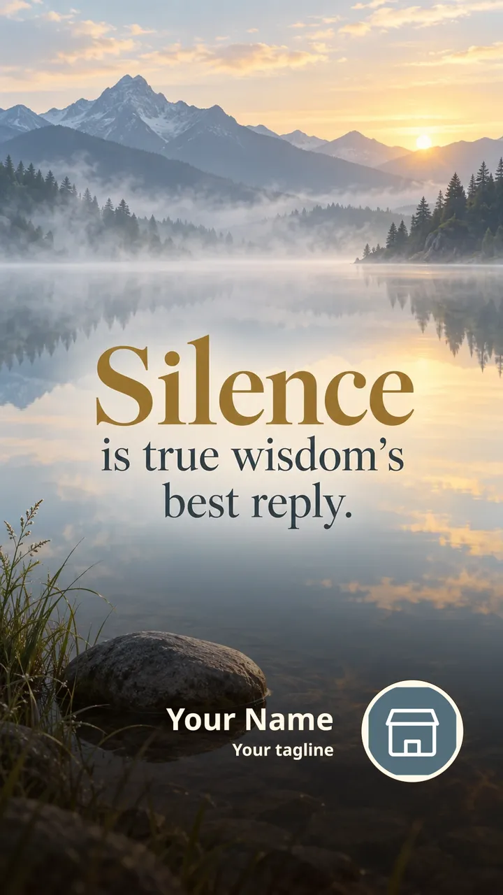 Silence - Quote Image, Nature, Mountains, River, Sky