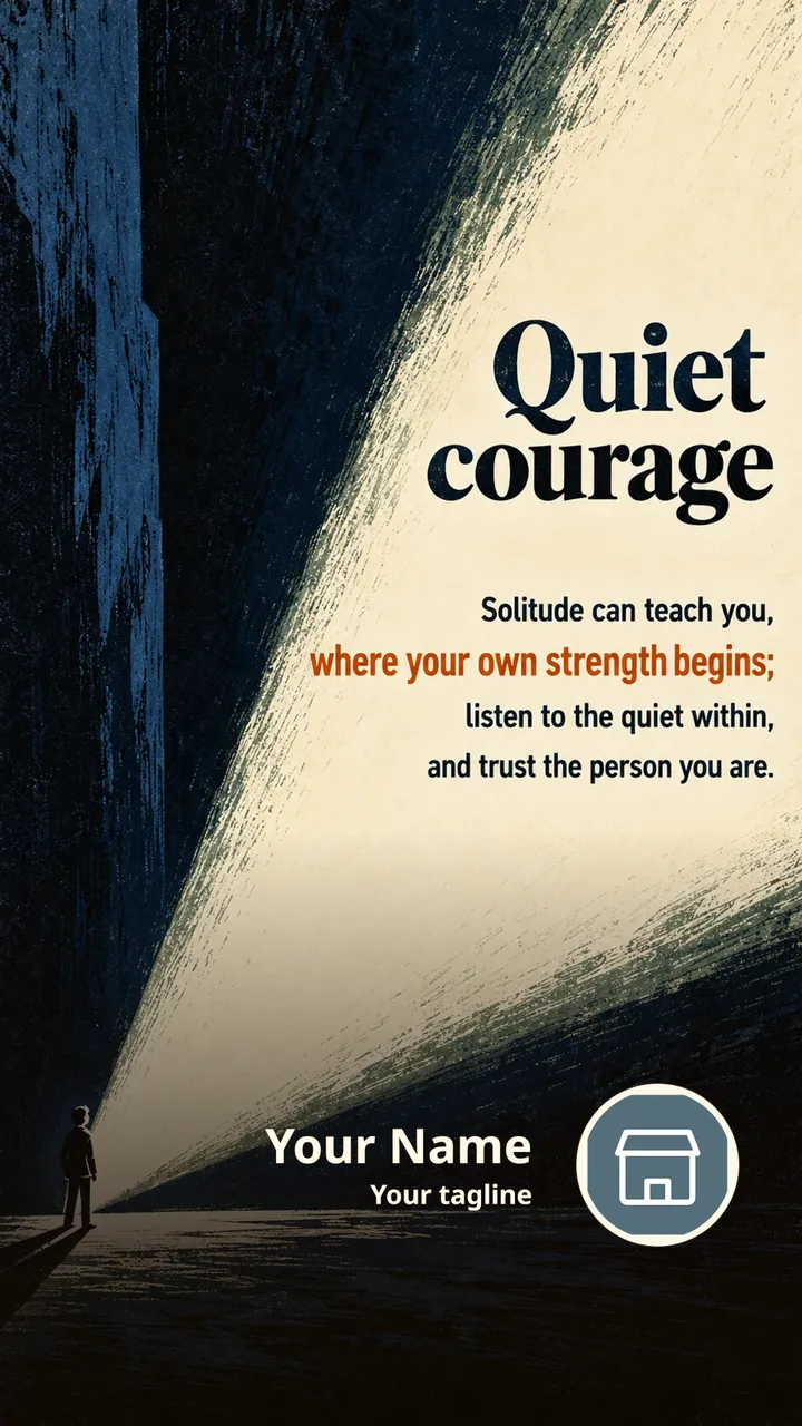 Quiet courage - Motivational Image