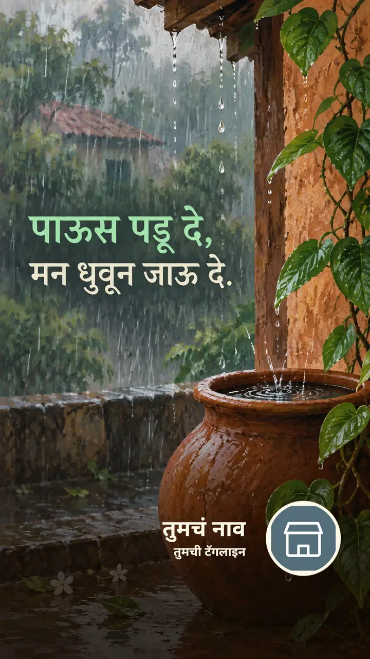 पाऊस पडू दे, - Suvichar Image, पाऊस