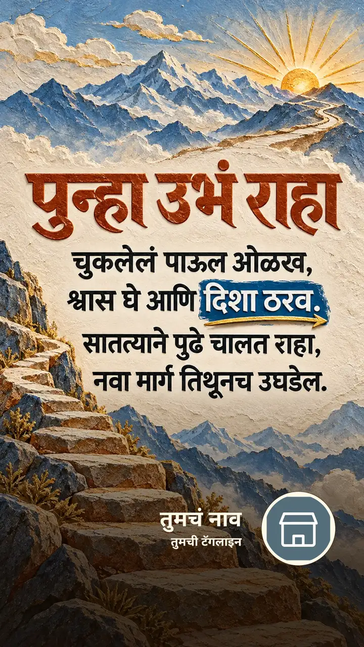 पुन्हा उभं राहा - चुकलेलं पाऊल ओळख, - Motivation Image, निसर्ग, डोंगर