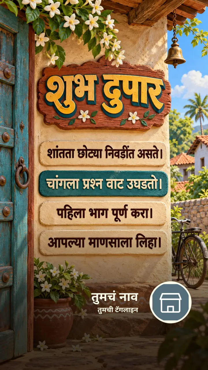 शुभ दुपार - शांतता छोट्या निवडींत असते। - चांगला प्रश्न - Shubh Dupar Image