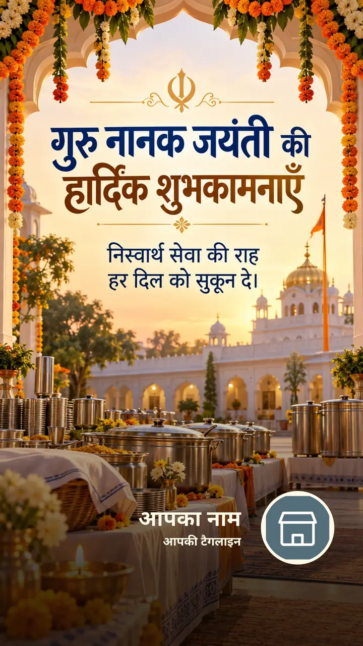 गुरु नानक जयंती की हार्दिक शुभकामनाएँ - Festival Image, फूल, प्रकृति, दीया