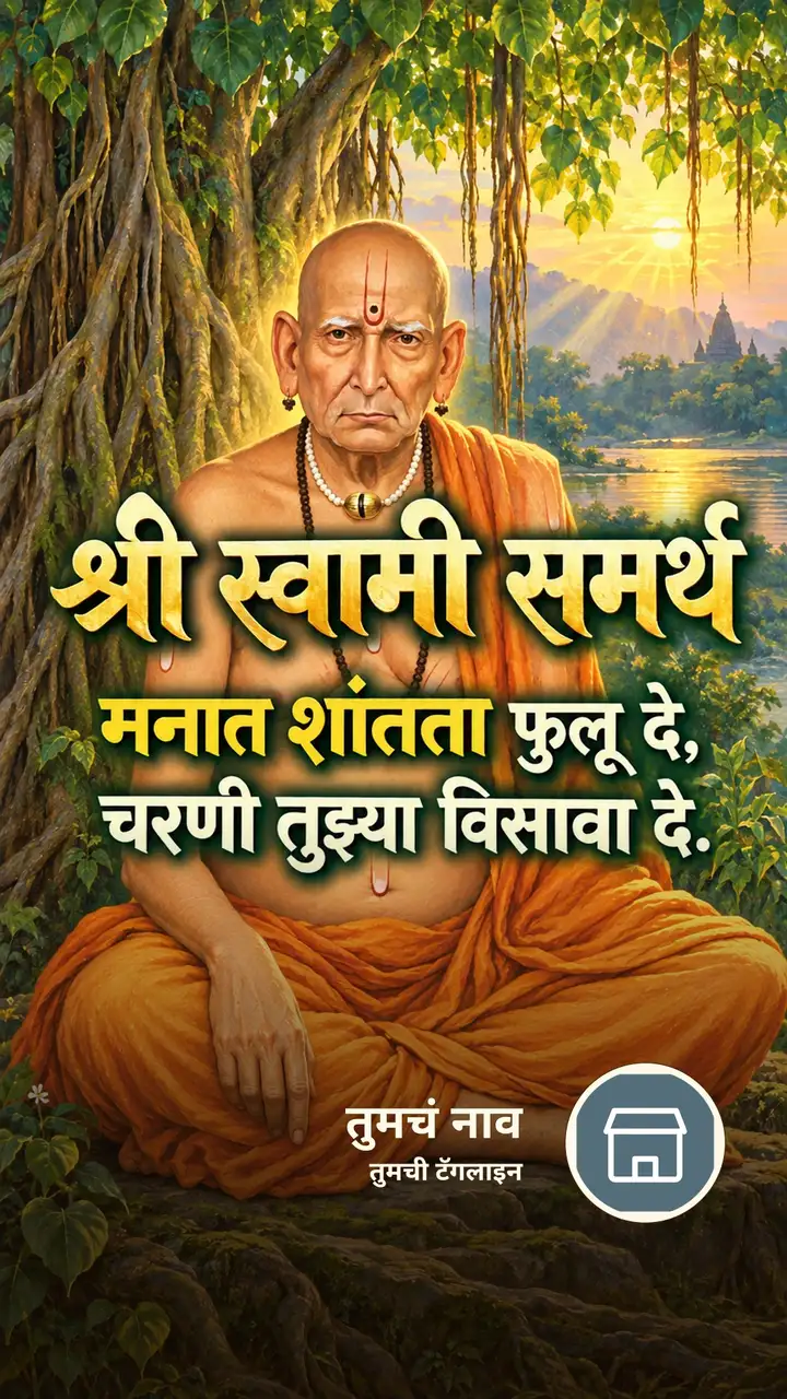 श्री स्वामी समर्थ - मनात शांतता फुलू दे, - Bhakti Image, निसर्ग, नदी, स्वामी समर्थ