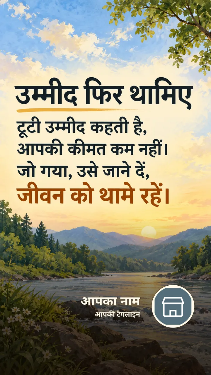 उम्मीद फिर थामिए - Motivational Image, प्रकृति, नदी, आसमान