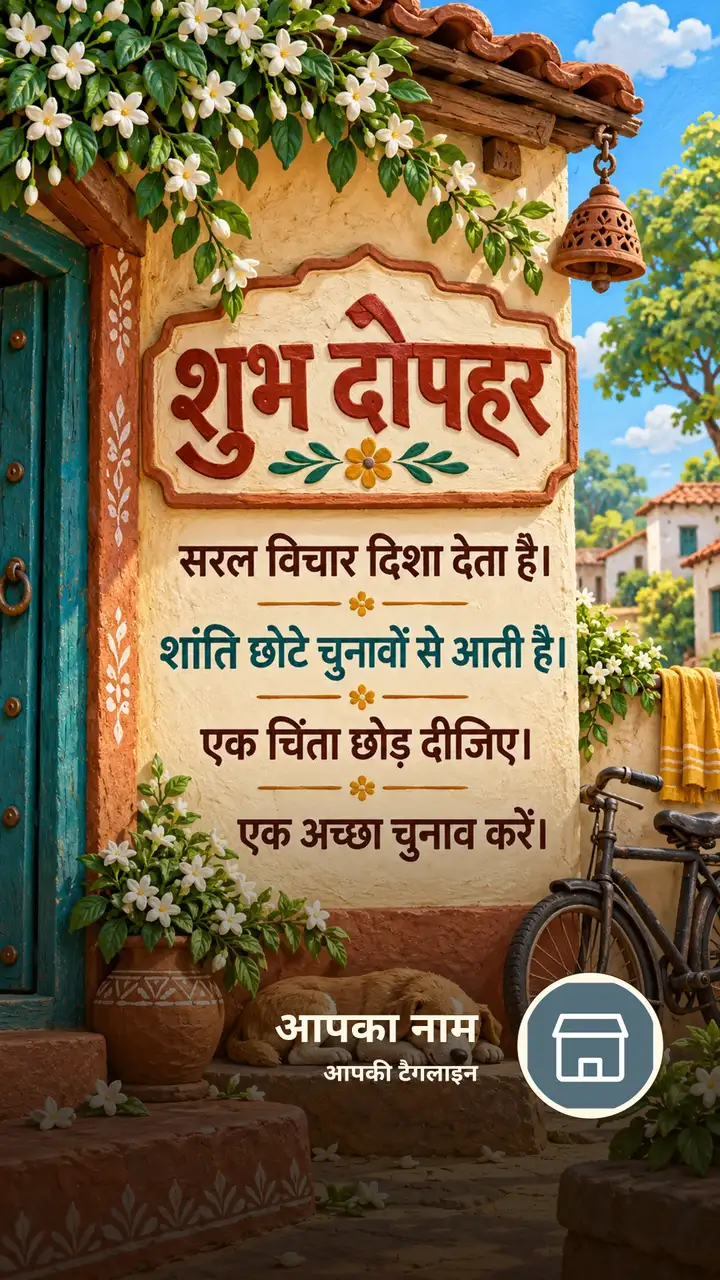 शुभ दोपहर - सरल विचार दिशा देता है। - शांति छोटे चुनावों - Dopahar Image