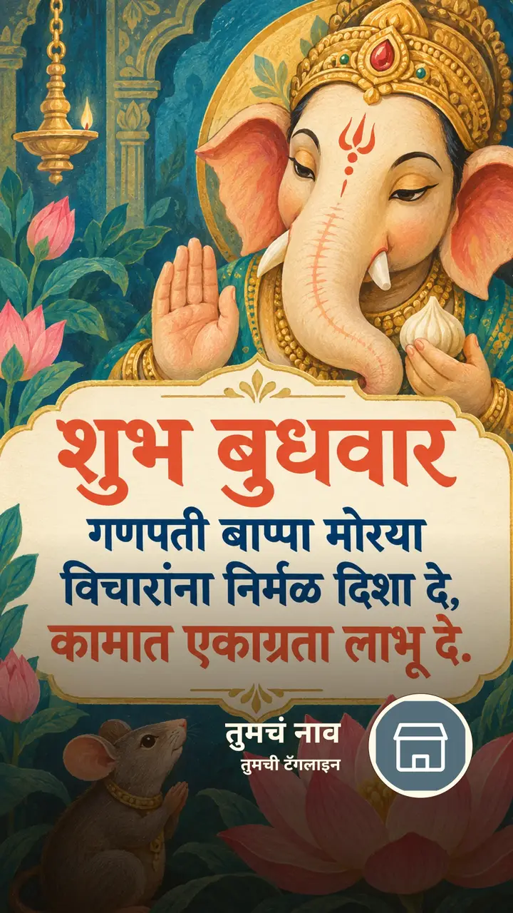 शुभ बुधवार - गणपती बाप्पा मोरया - Bhakti Image, गणपती