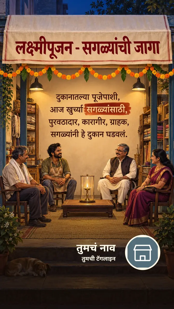 लक्ष्मीपूजन - सगळ्यांची जागा - Festival Image, फुलं, दिवा, कुटुंब, मित्र