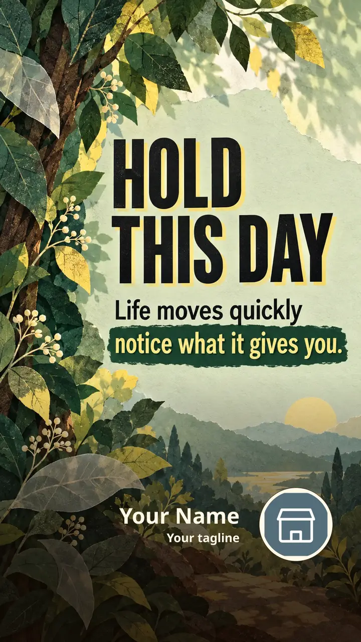 HOLD THIS DAY - Quote Image