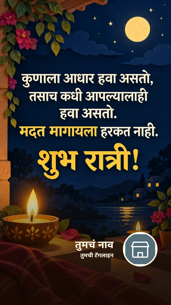 कुणाला आधार हवा असतो, - Shubh Ratri Image, मेणबत्ती, मित्र