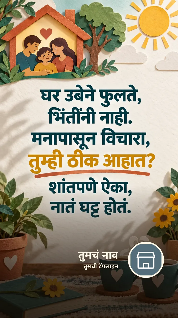घर उबेने फुलते, - Shubh Sakal Image, फुलं, कॉफी, कुटुंब